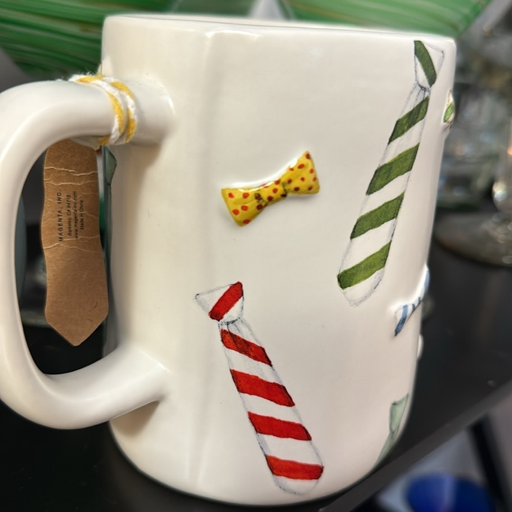 Rae Dunn White Mug with Colorful Tie Designs - Picture 7 of 7
